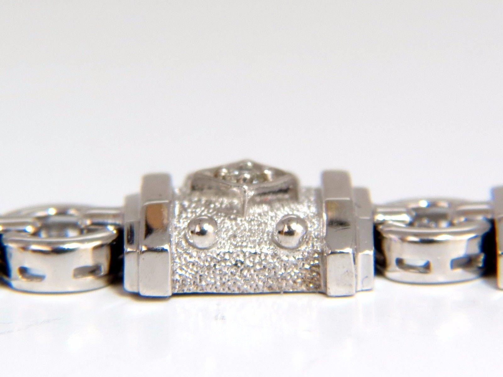 Deco Spanish Gothic Natural Diamond Tennis Bracelet .33 Carat G/Vs 14 Karat For Sale 1