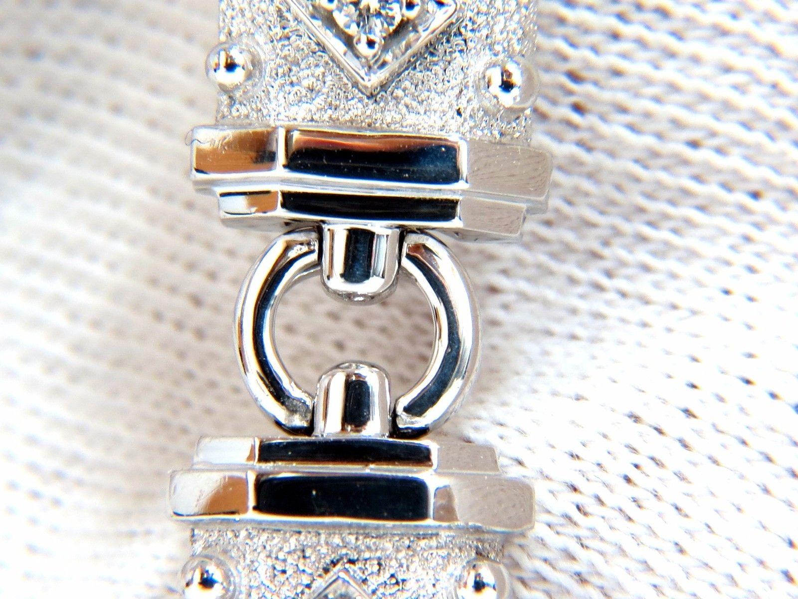 Deco Spanish Gothic Natural Diamond Tennis Bracelet .33 Carat G/Vs 14 Karat In New Condition In New York, NY