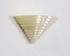 Deco Stepped Alabaster Sconces- pair