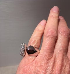 Deco Style 0.50 Carat White Diamonds 18 Karat White Gold Pinky Ring