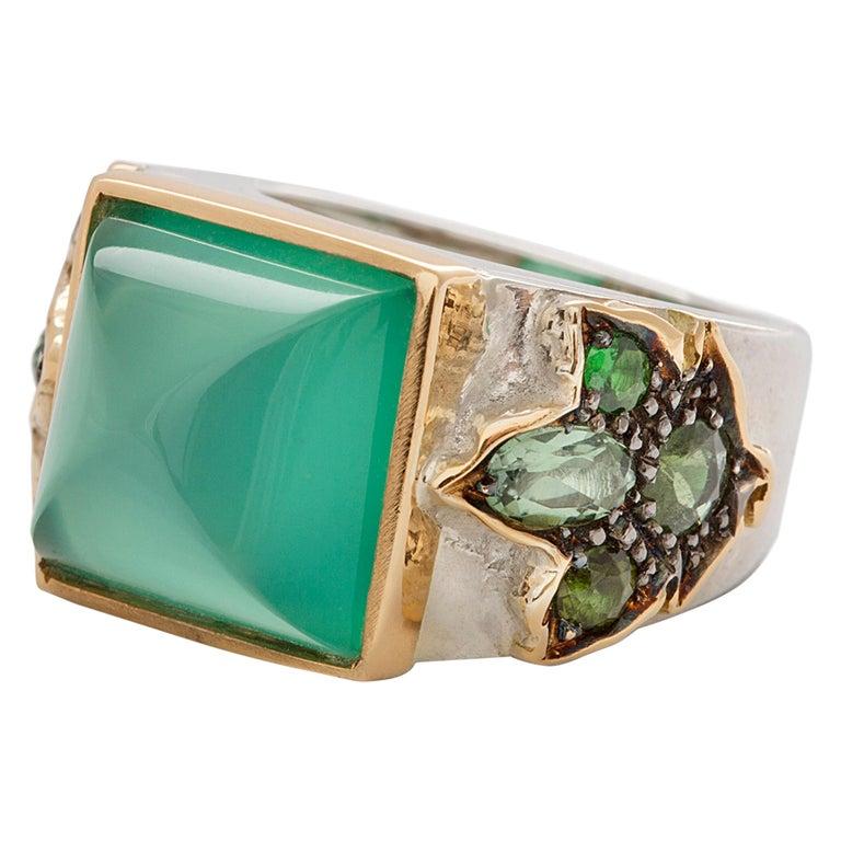 Rossella Ugolini Deco Style 18K Gold  Cocktail  Ring In New Condition For Sale In Rome, IT