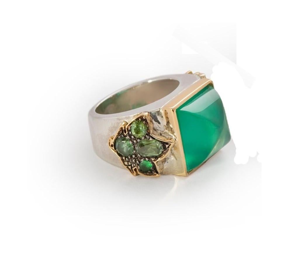 Rossella Ugolini Deco Style 18K Gold  Cocktail  Ring For Sale
