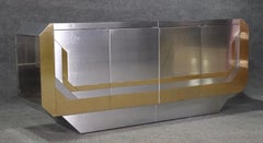 Deco Style Brass & Chrome Credenza