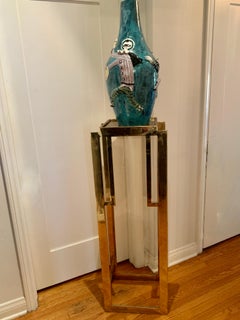 Deco Style Brass Pedestal Art Stand