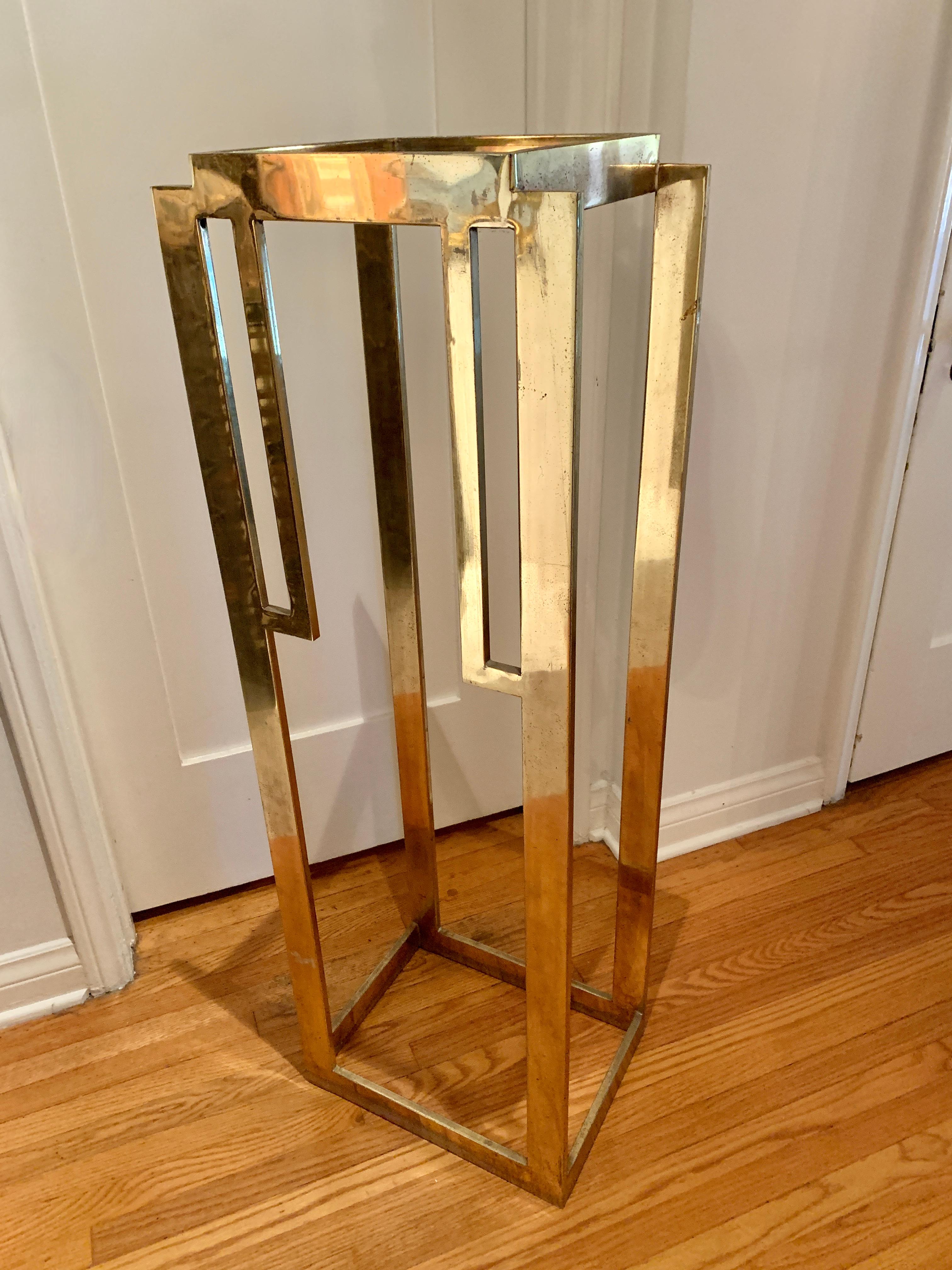 20th Century Deco Style Brass Pedestal Art Stand For Sale