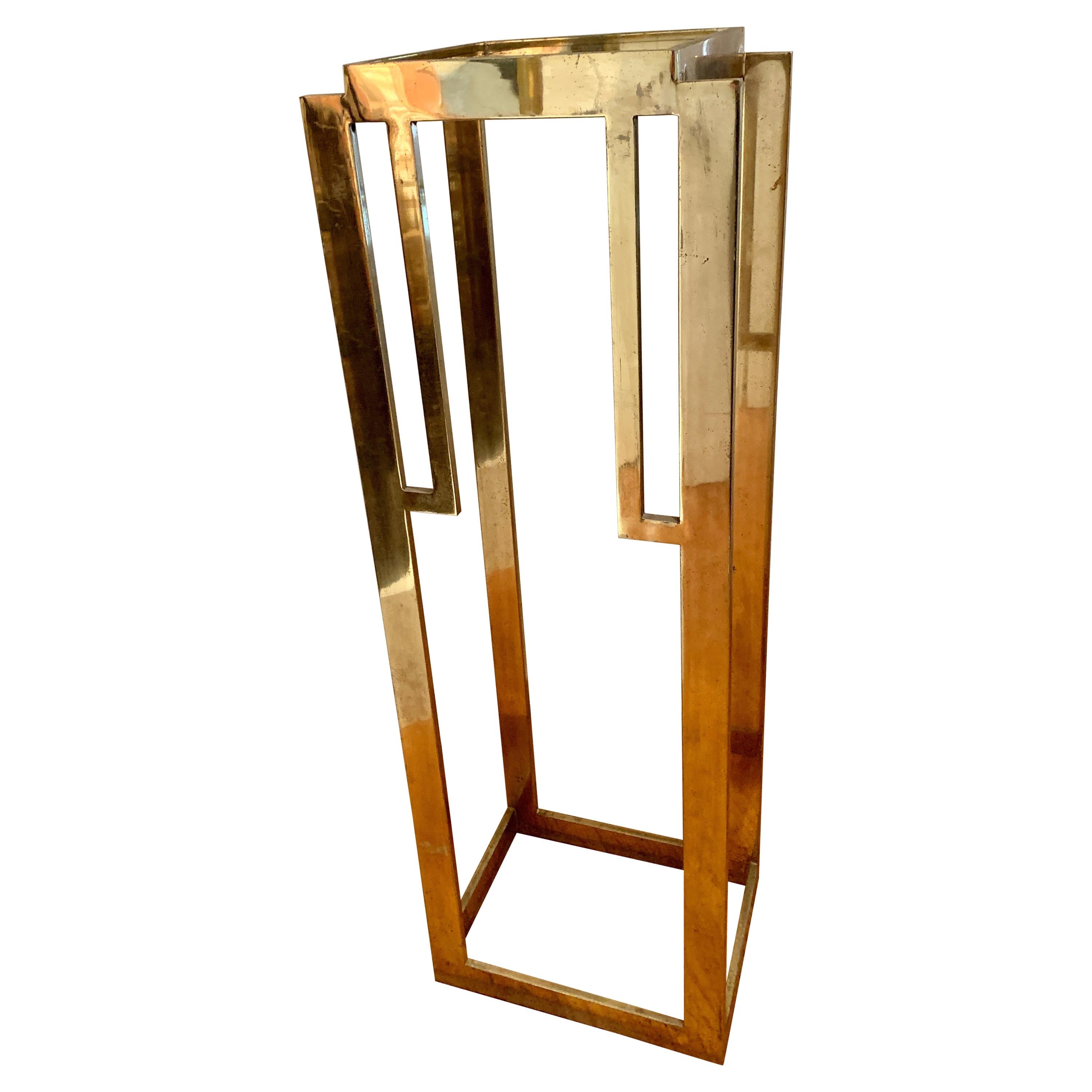 Deco Stil Messing Pedestal Art Stand im Angebot