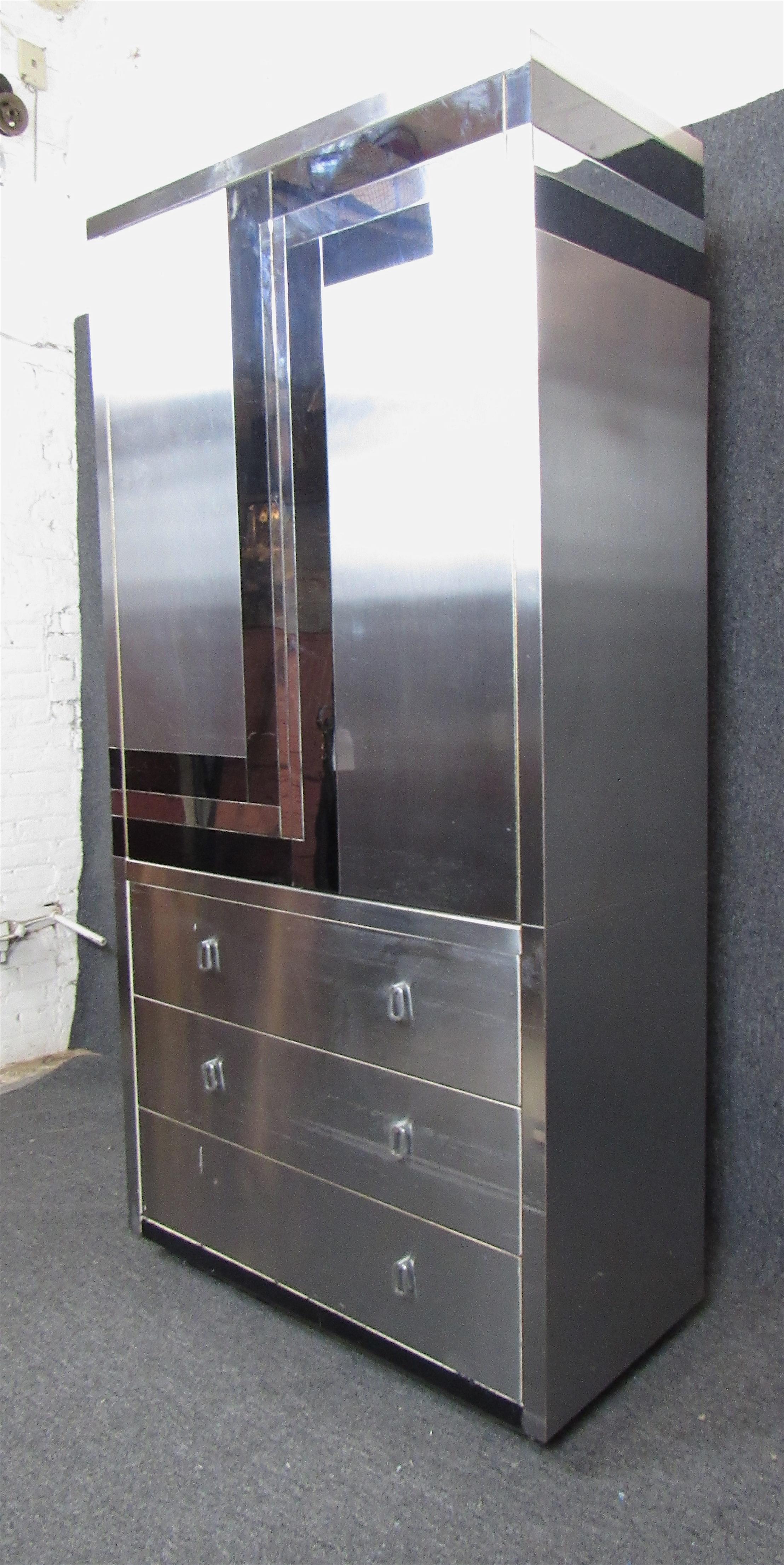 Mid-Century Modern Deco Style Dresser Armoire For Sale