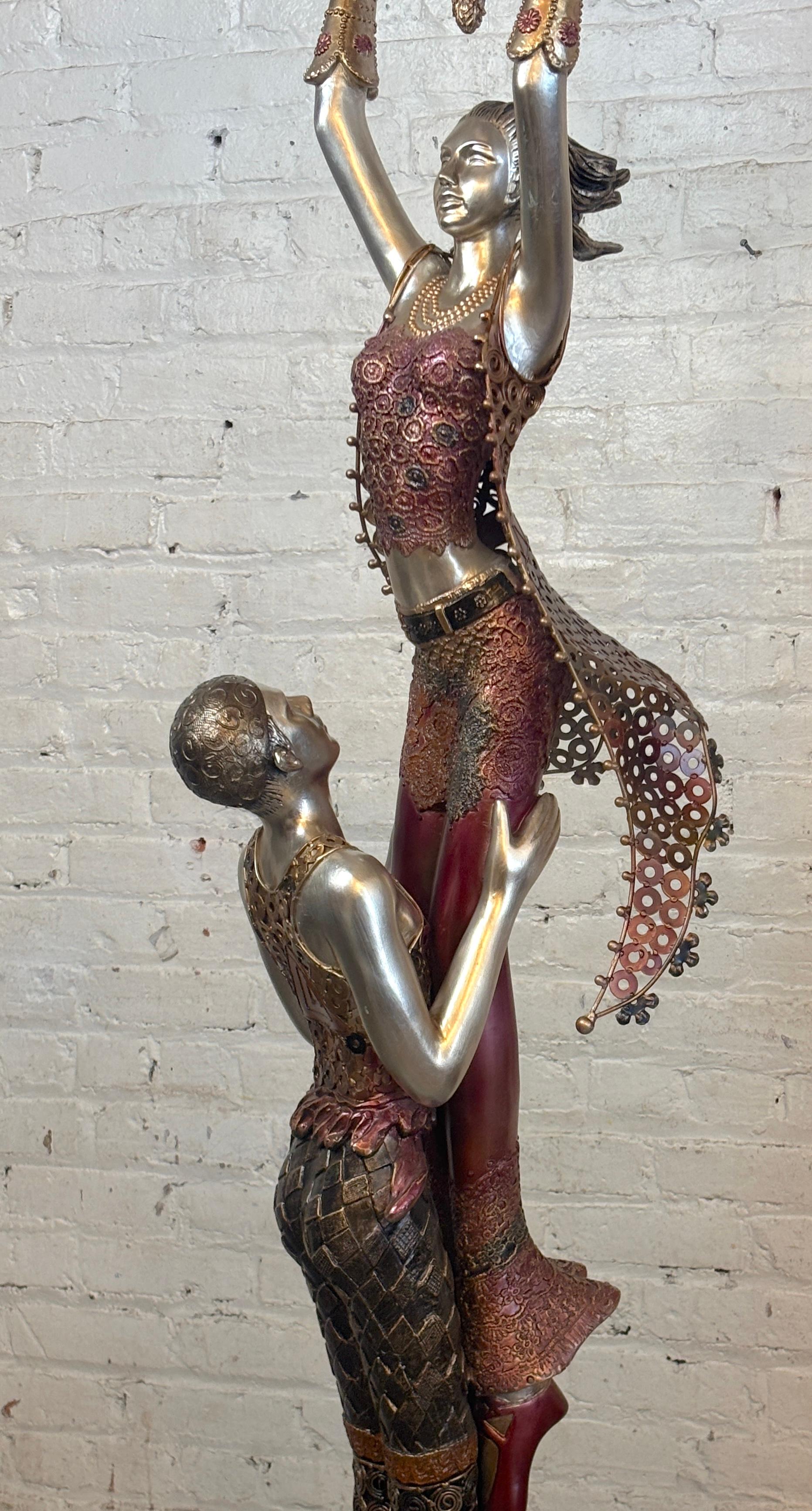Metal Deco Style Floor Lamp by ArtMax For Sale