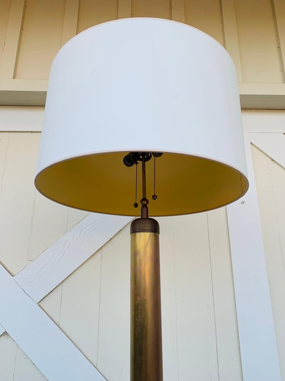 Mid-Century Modern Deco Style Floor Lamp in Solid Brass For Sale