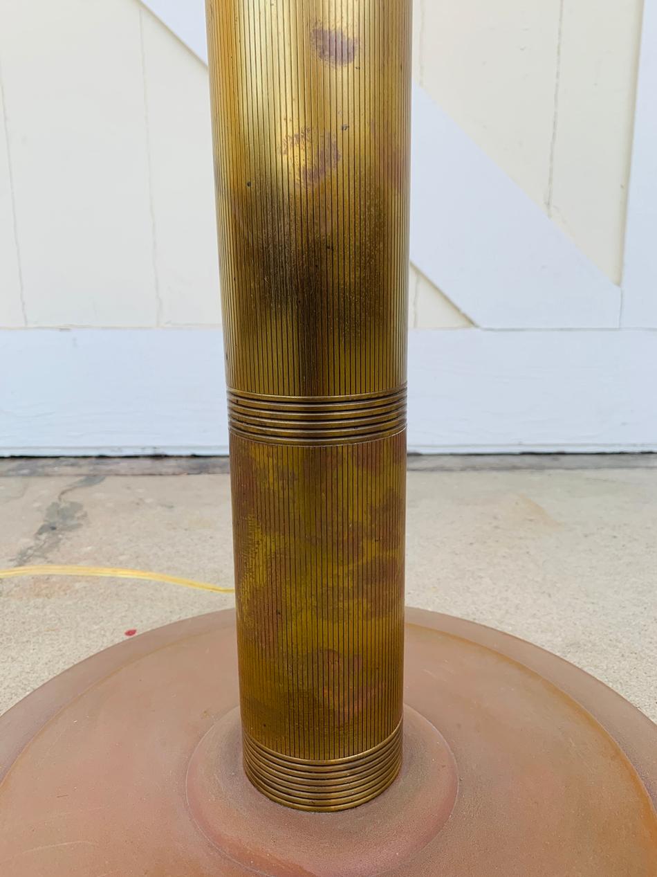 Late 20th Century Deco Style Floor Lamp in Solid Brass For Sale