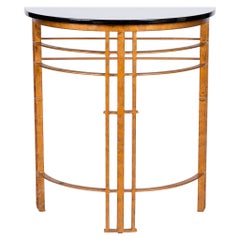 Deco Style Gilt Iron and Granite Demilune