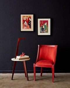 Table à boissons à poignée en vélin de style Franco Albini pour Cassina