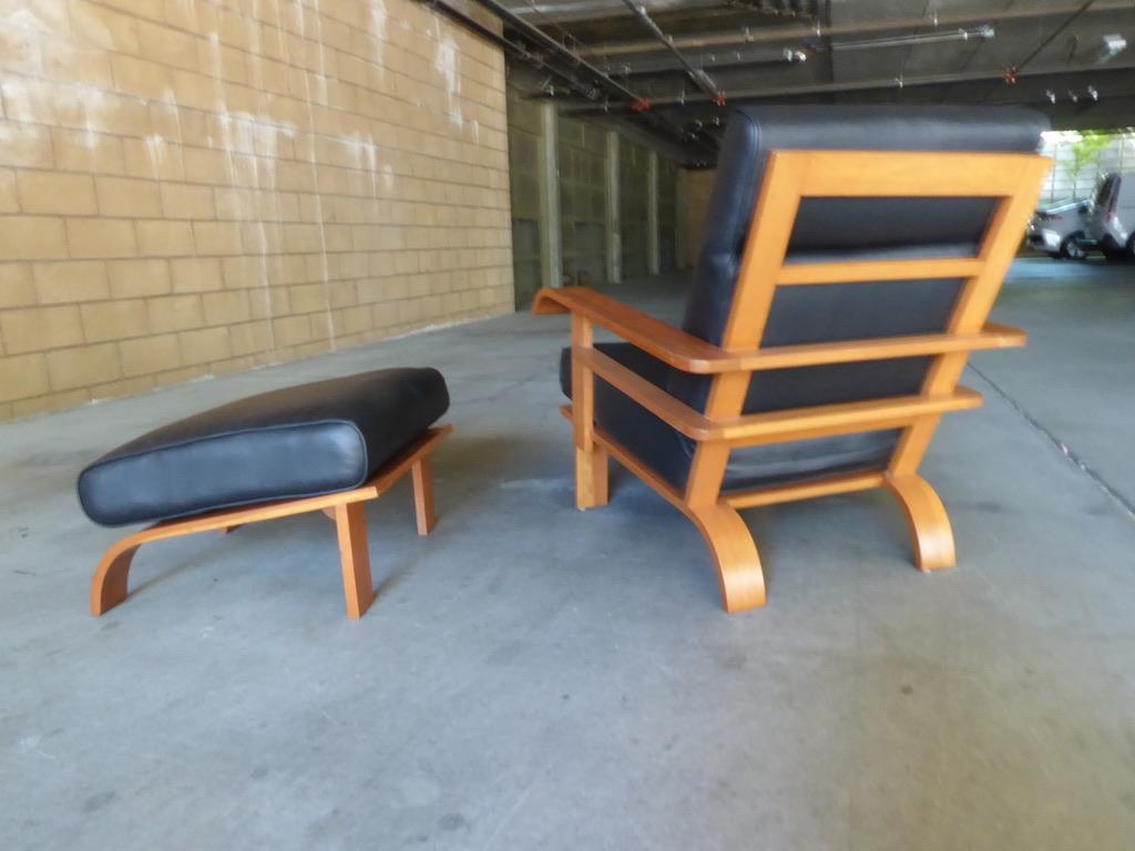 Deco Style Lounge Chair and Ottoman Attributed to Russel Wright for Conant Ball For Sale 5
