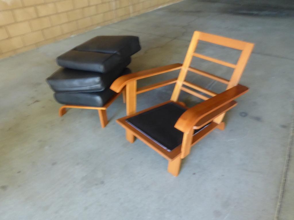 Deco Style Lounge Chair and Ottoman Attributed to Russel Wright for Conant Ball For Sale 7