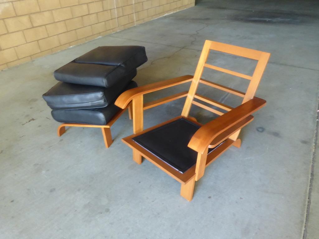 Deco Style Lounge Chair and Ottoman Attributed to Russel Wright for Conant Ball For Sale 8