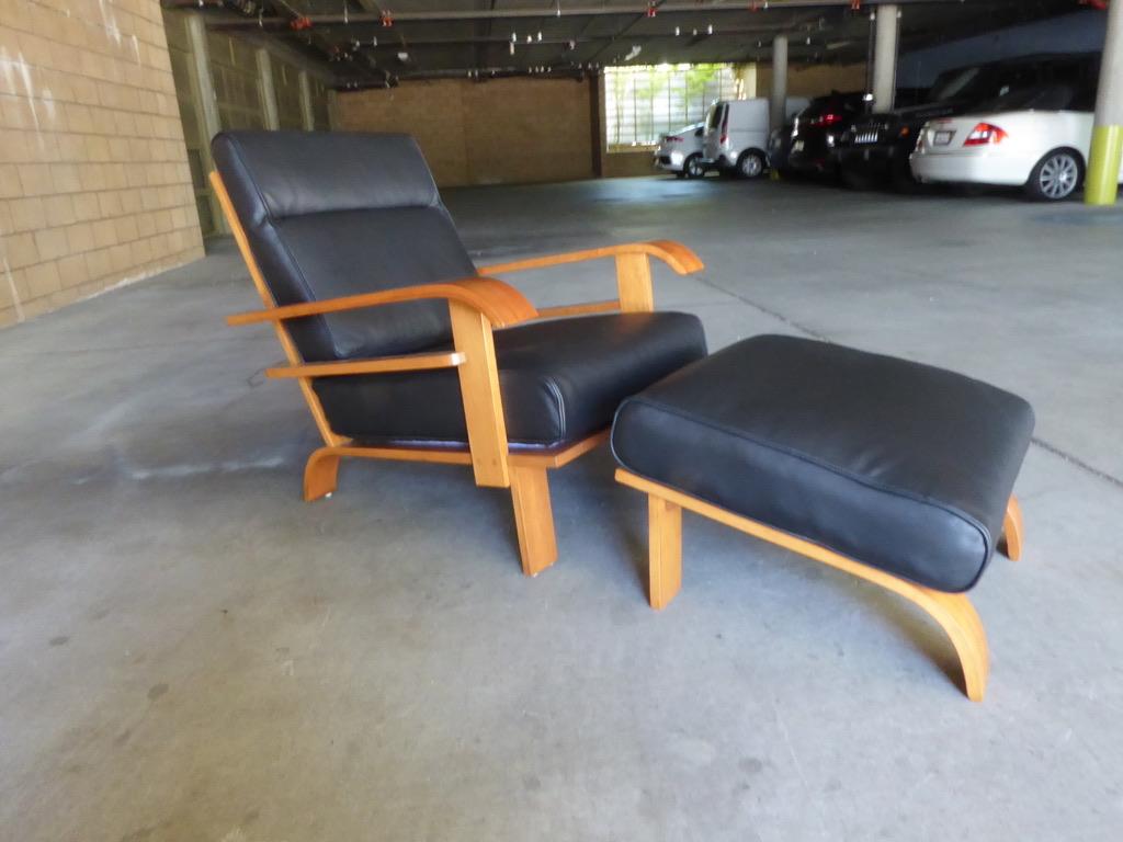 Art Deco Deco Style Lounge Chair and Ottoman Attributed to Russel Wright for Conant Ball For Sale