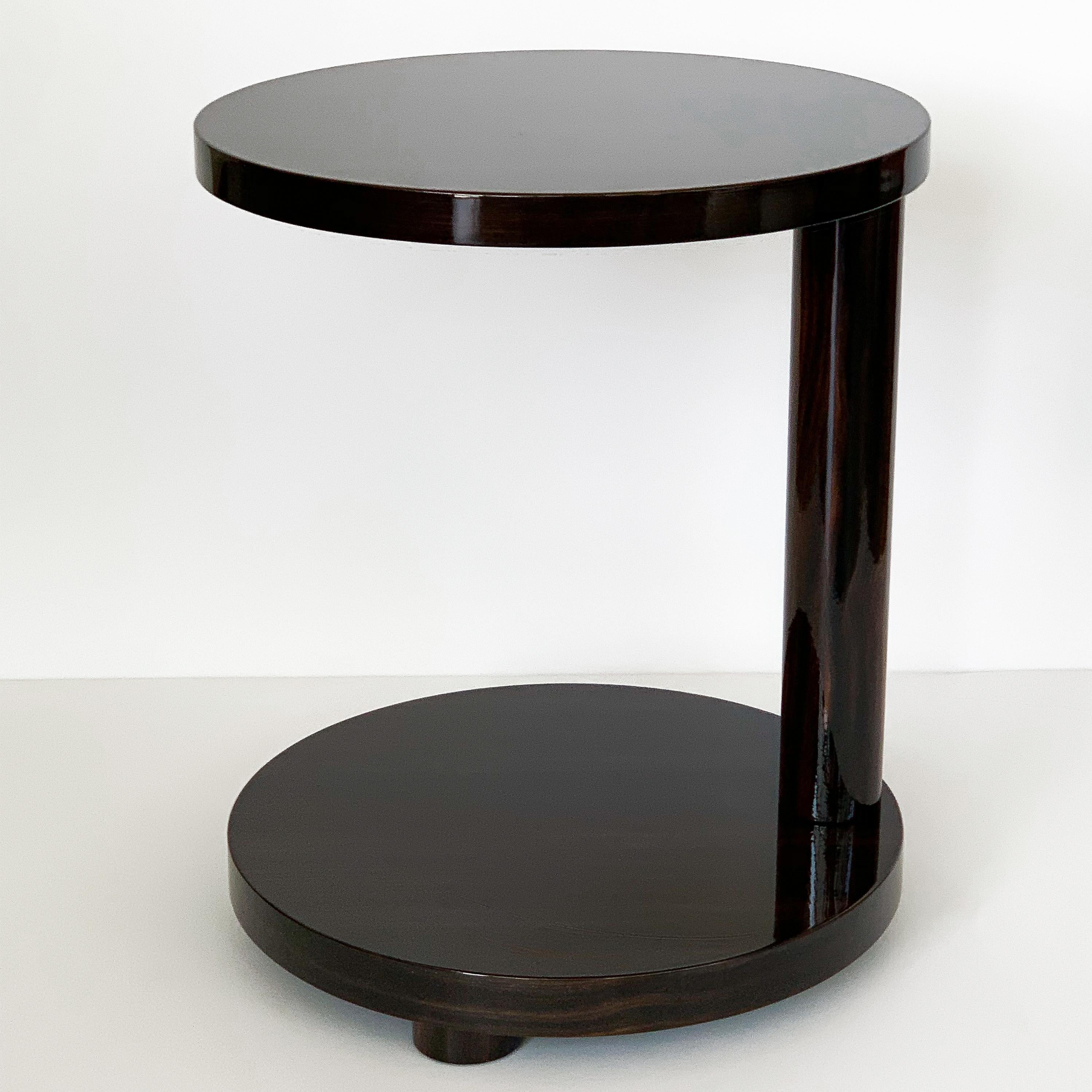 French Deco Style Macassar Ebony Adjustable Side Table by Hugues Chevalier