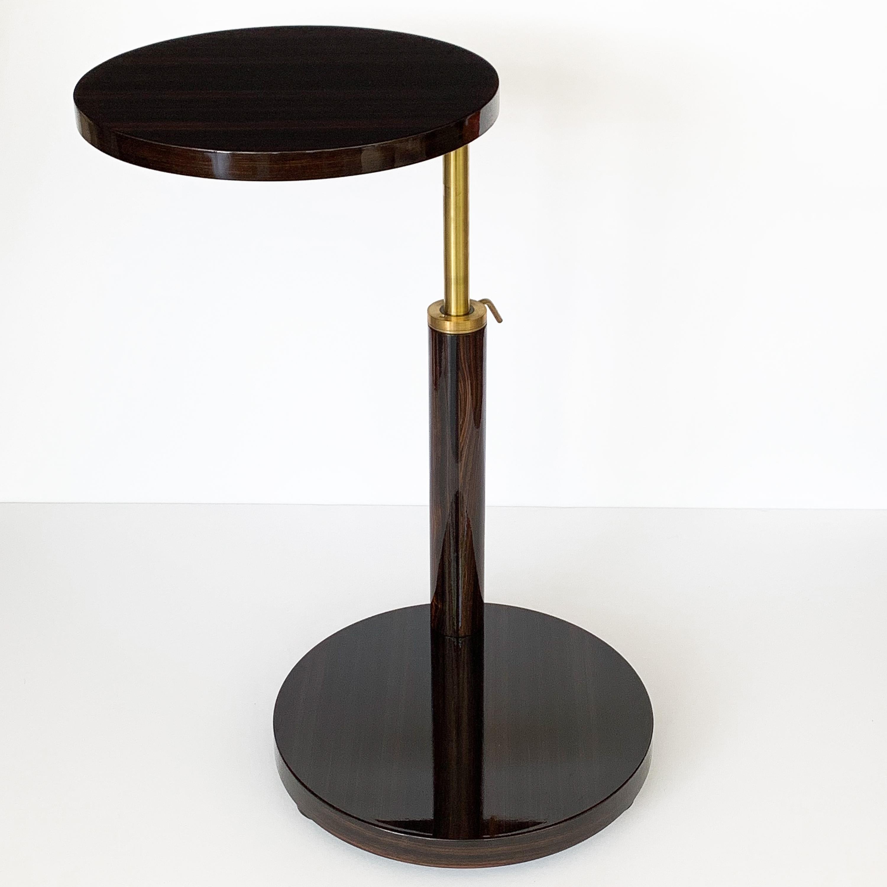 Deco Style Macassar Ebony Adjustable Side Table by Hugues Chevalier 1