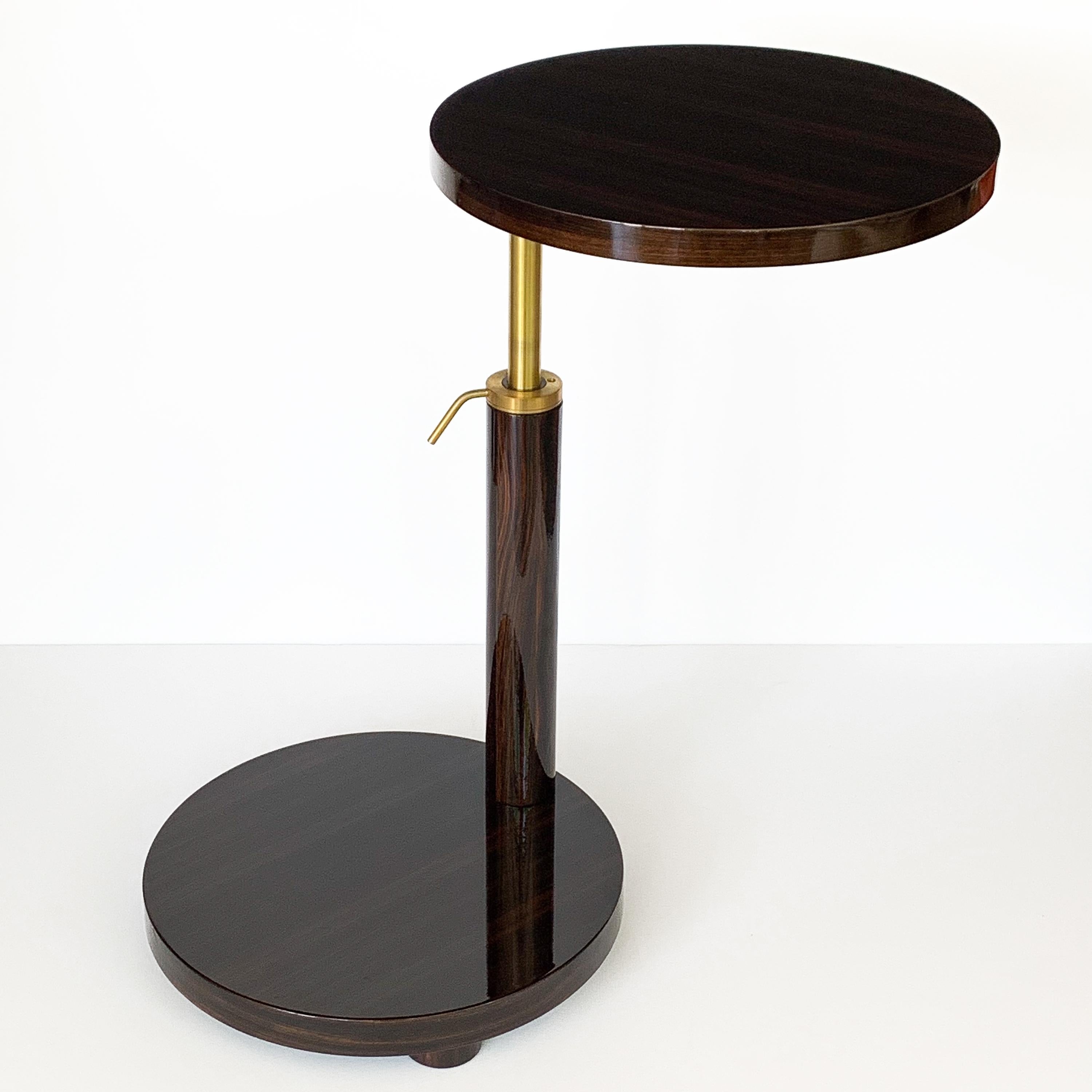 Deco Style Macassar Ebony Adjustable Side Table by Hugues Chevalier 2