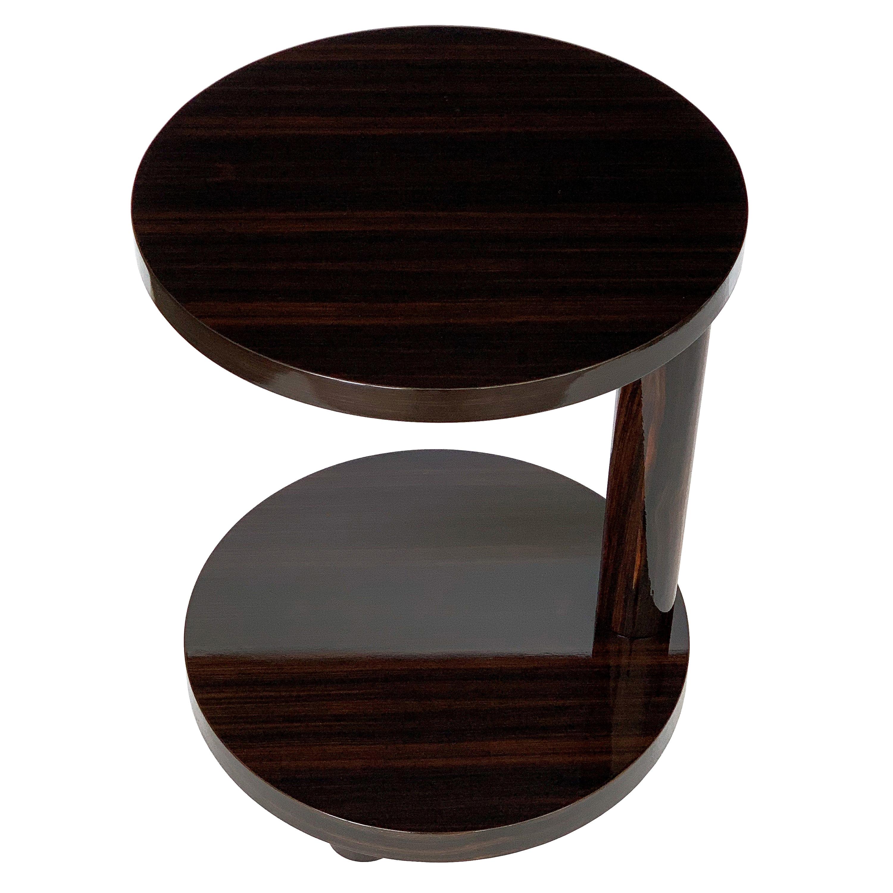 Deco Style Macassar Ebony Adjustable Side Table by Hugues Chevalier