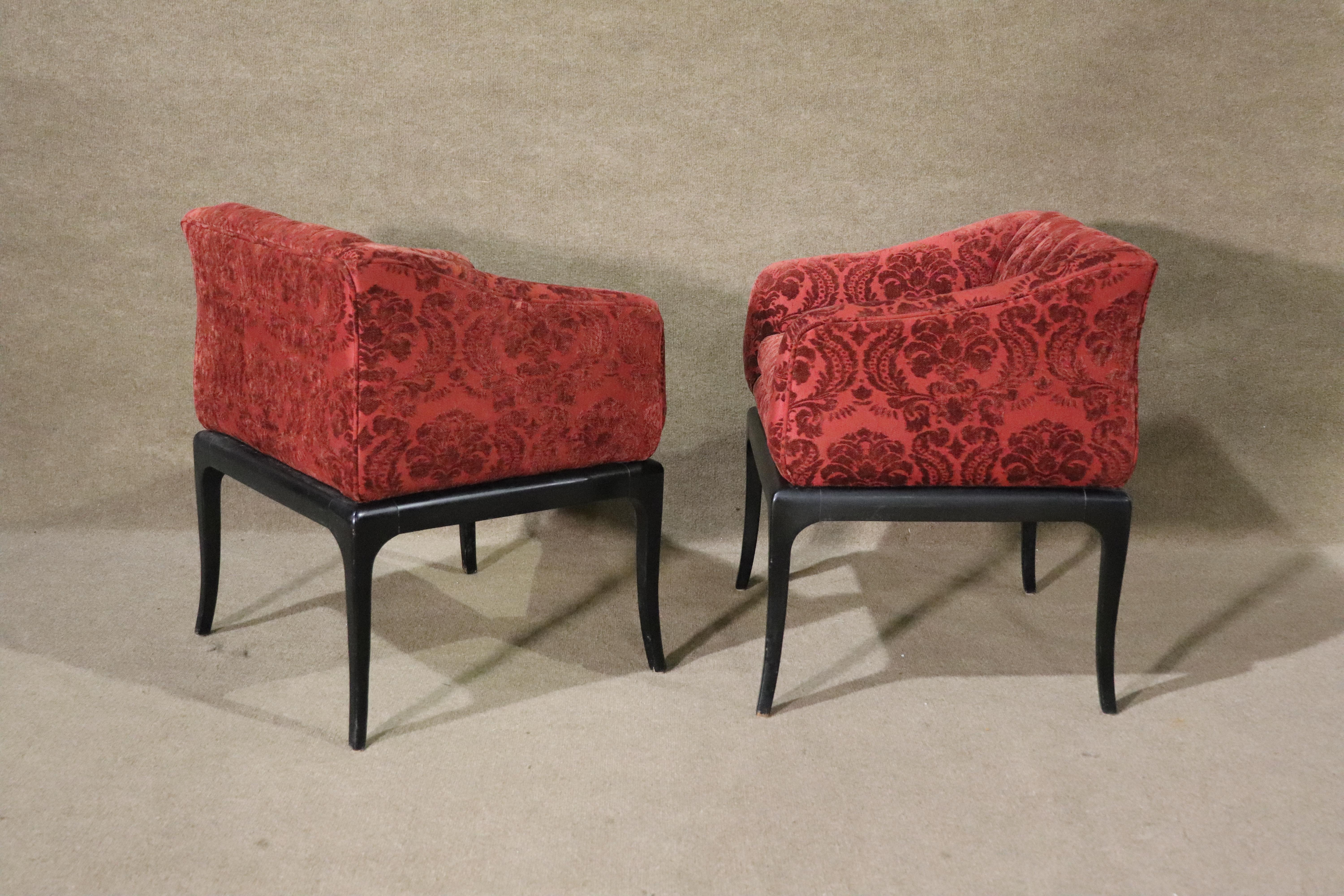 20th Century Deco Style Maroon Chairs For Sale