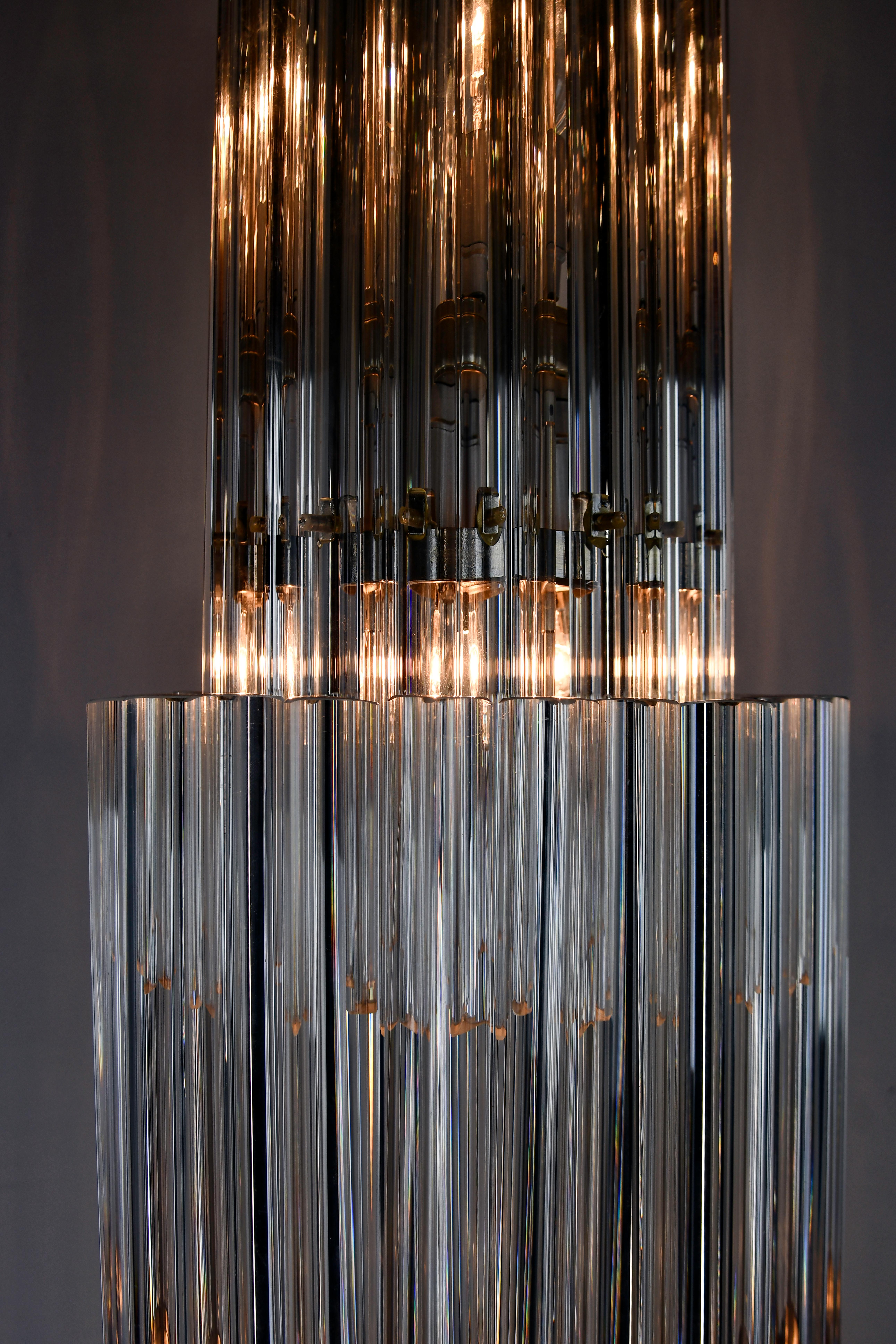 Verre de Murano à trois niveaux  Lampadaire par Venini en vente 3