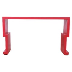Vintage Deco Style Red Console Table