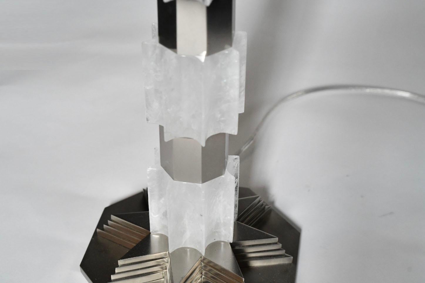 Deco Style Rock Crystal Lamps by Phoenix In Excellent Condition For Sale In New York, NY