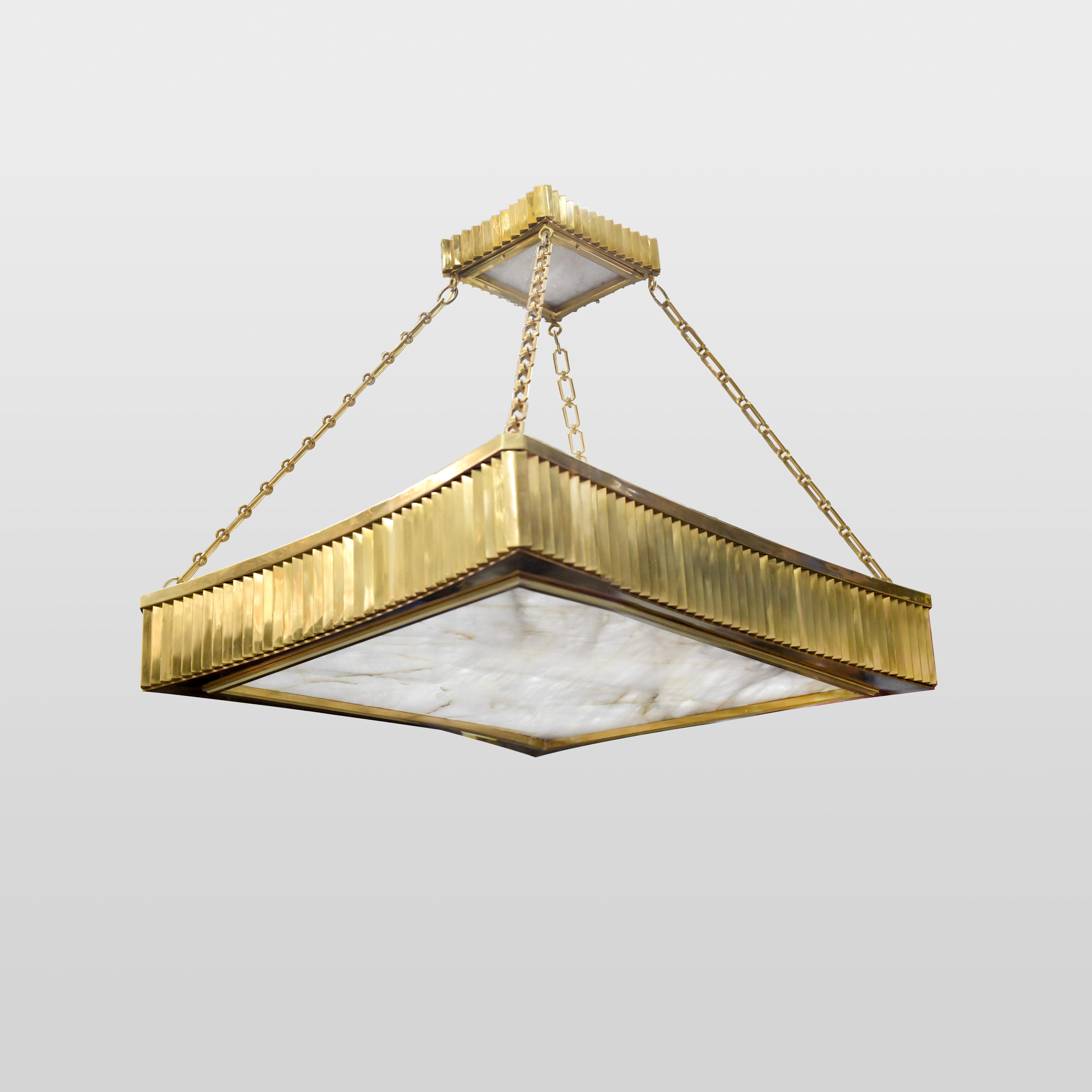 Deco Style Rock Crystal Quartz Chandelier In Excellent Condition For Sale In New York, NY