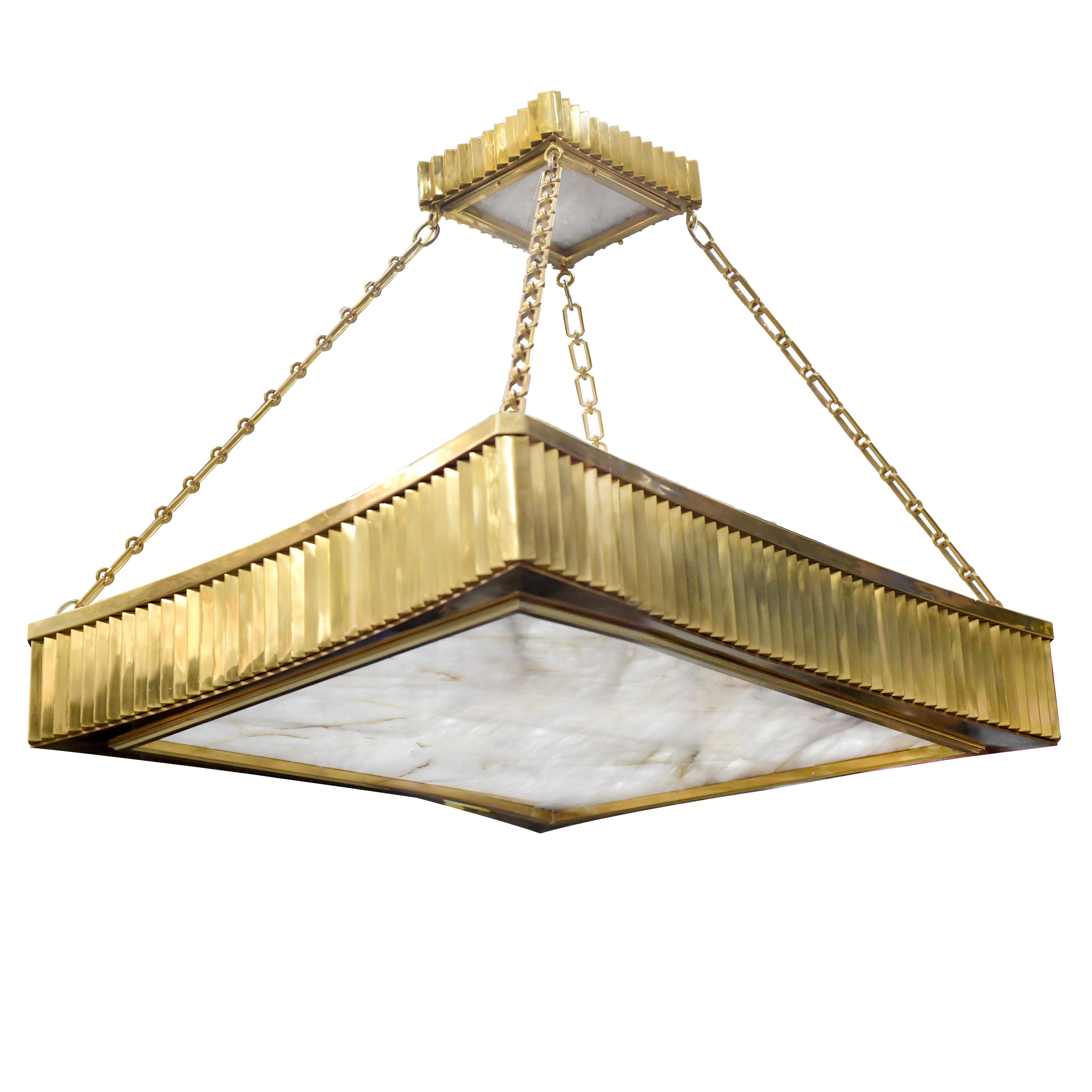 Deco Style Rock Crystal Quartz Chandelier