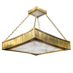 Deco Style Rock Crystal Quartz Chandelier