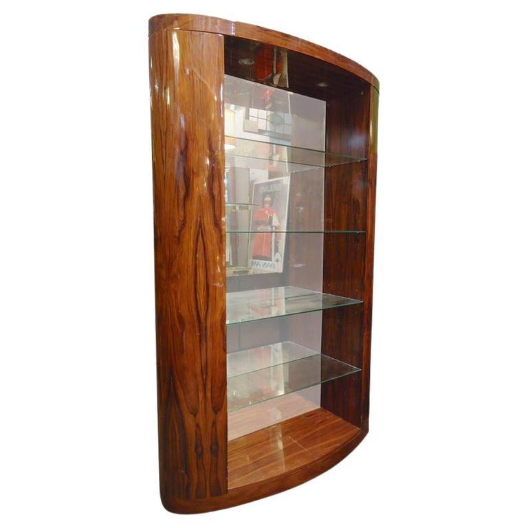 Deco Style Rosewood Bookcase For, Short Mirrored Bookcase