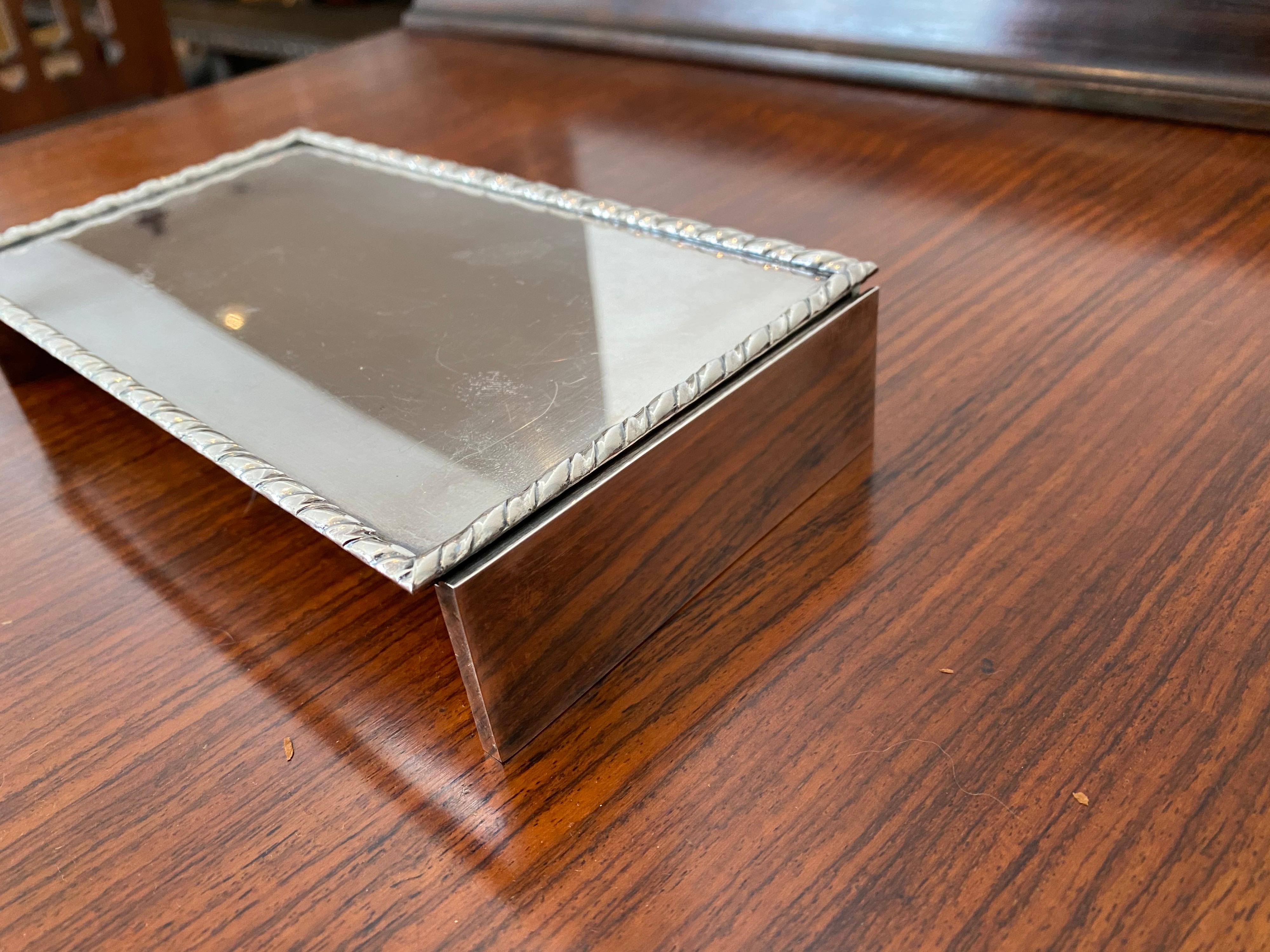 Art Deco Deco Style Silver Plate Box For Sale