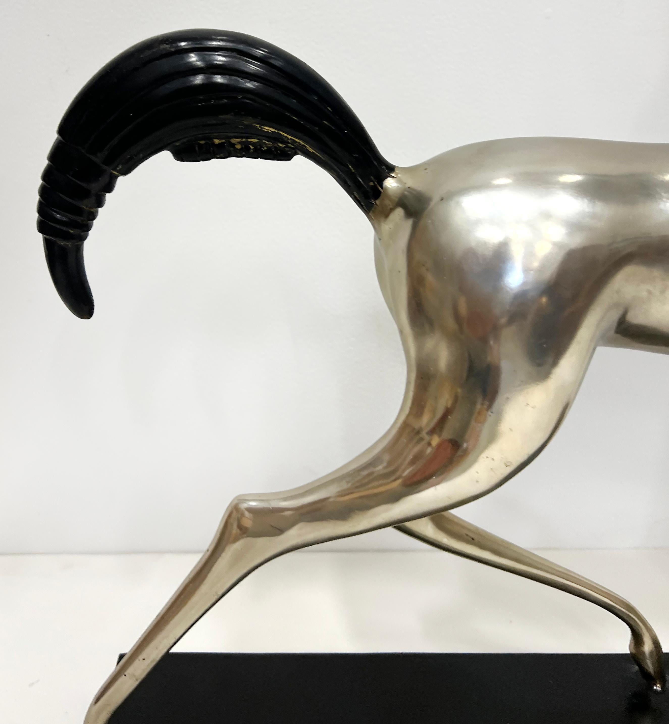 Deco Style Silvered Bronze Etruscan Horse Sculpture, Boris Lovet-Lorski Style 2