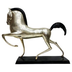 Deco Style Silvered Bronze Etruscan Horse Sculpture, Boris Lovet-Lorski Style