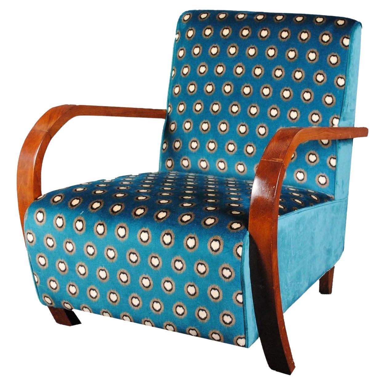 Decò Teal Armchair For Sale at 1stDibs