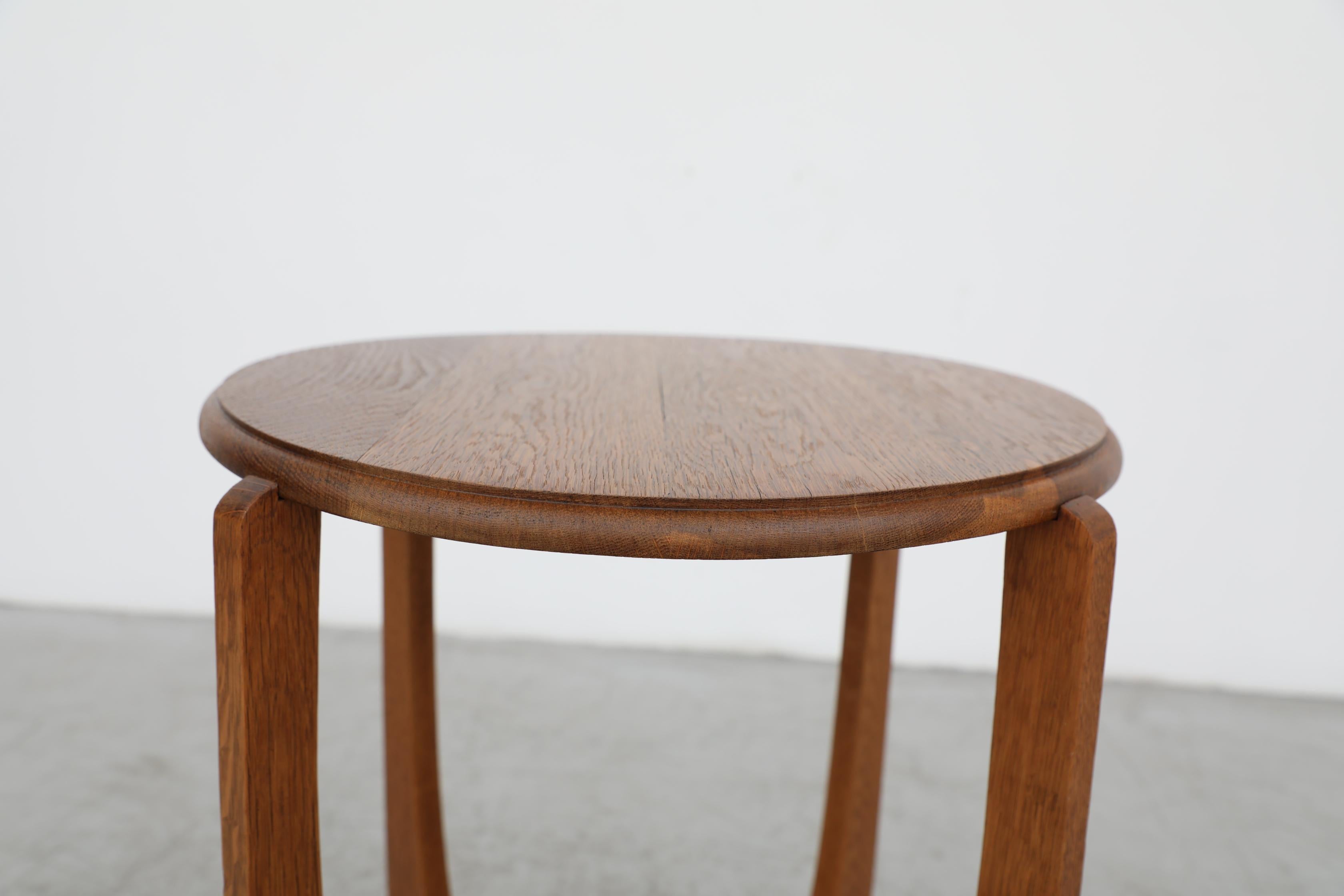 Deco Two-Tiered Round Oak Side Table 4