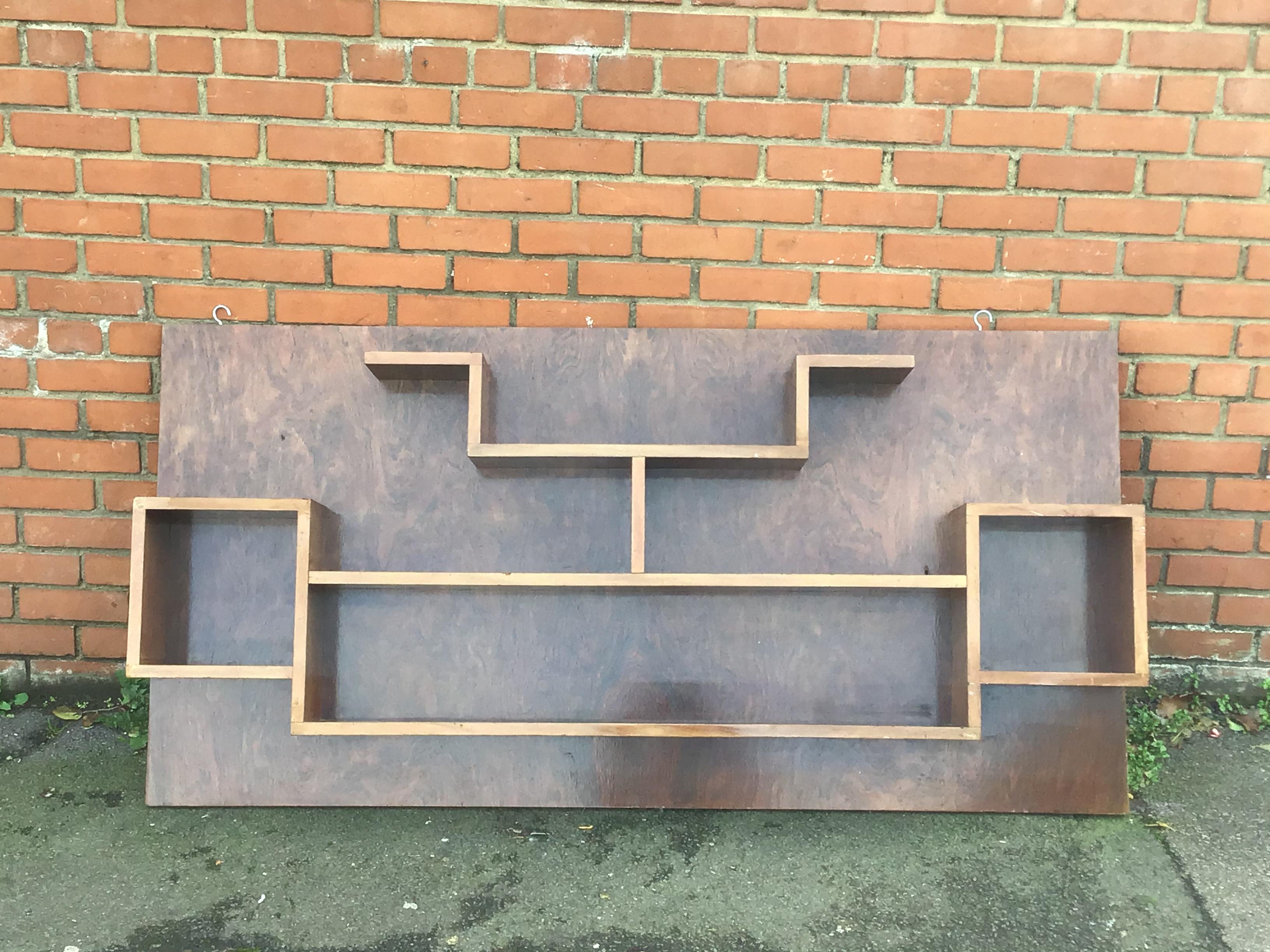 French Deco Wall Mounted Shelving /Asymmetic Shelving /1930s Bookcase