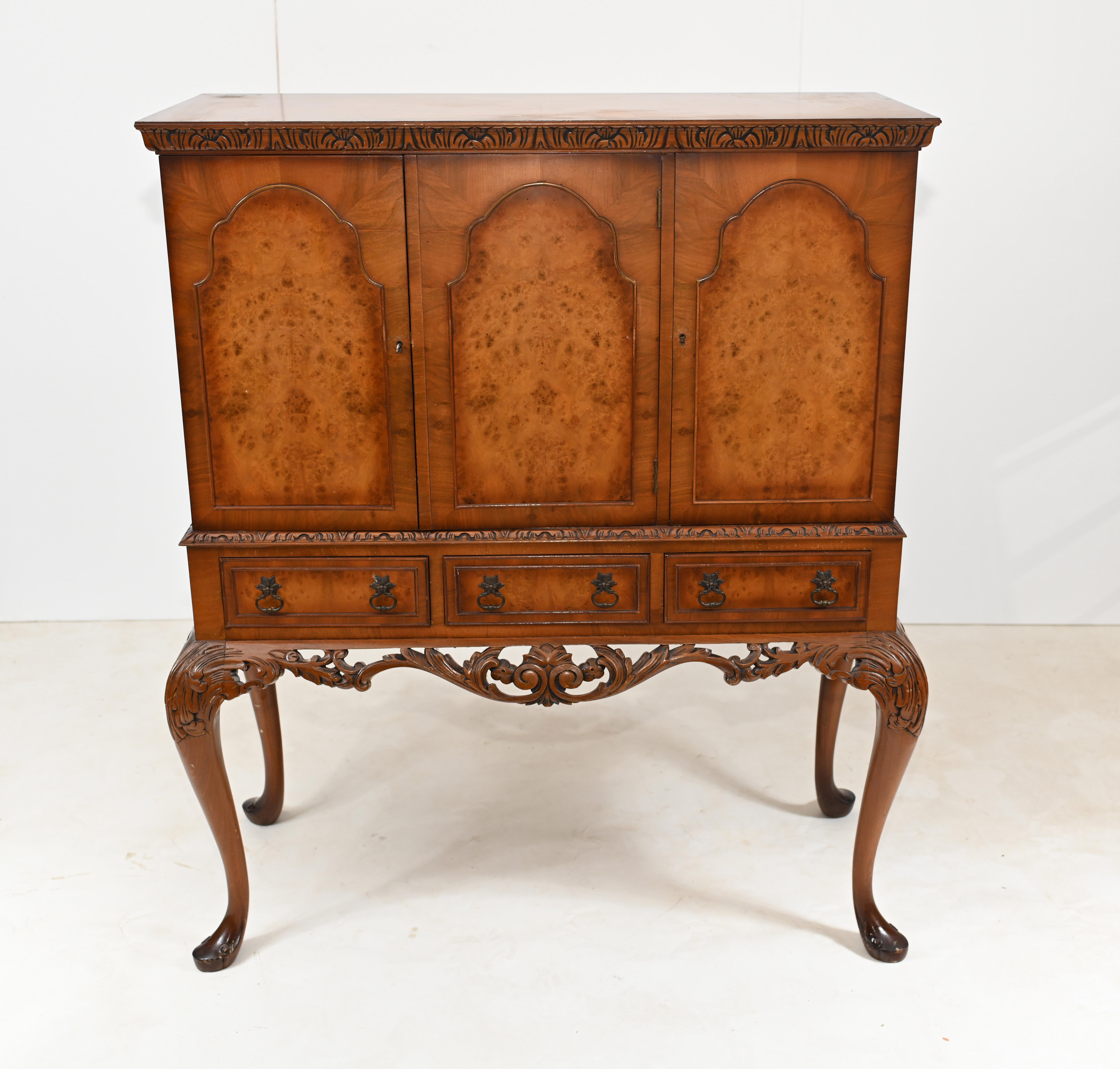 Deco Walnut Cocktail Cabinet Vintage Epstein Furniture 6