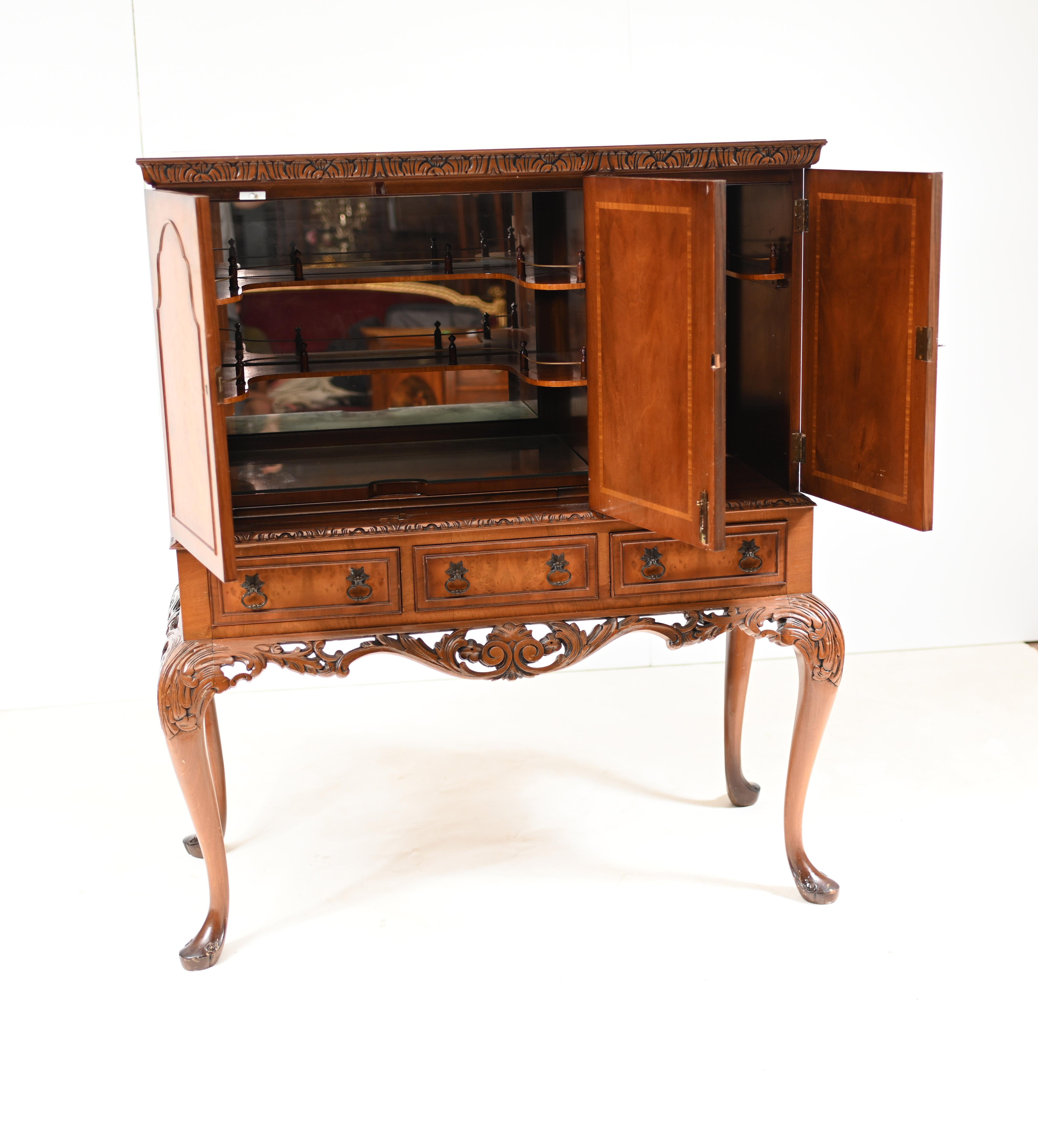 Deco Walnut Cocktail Cabinet Vintage Epstein Furniture 8