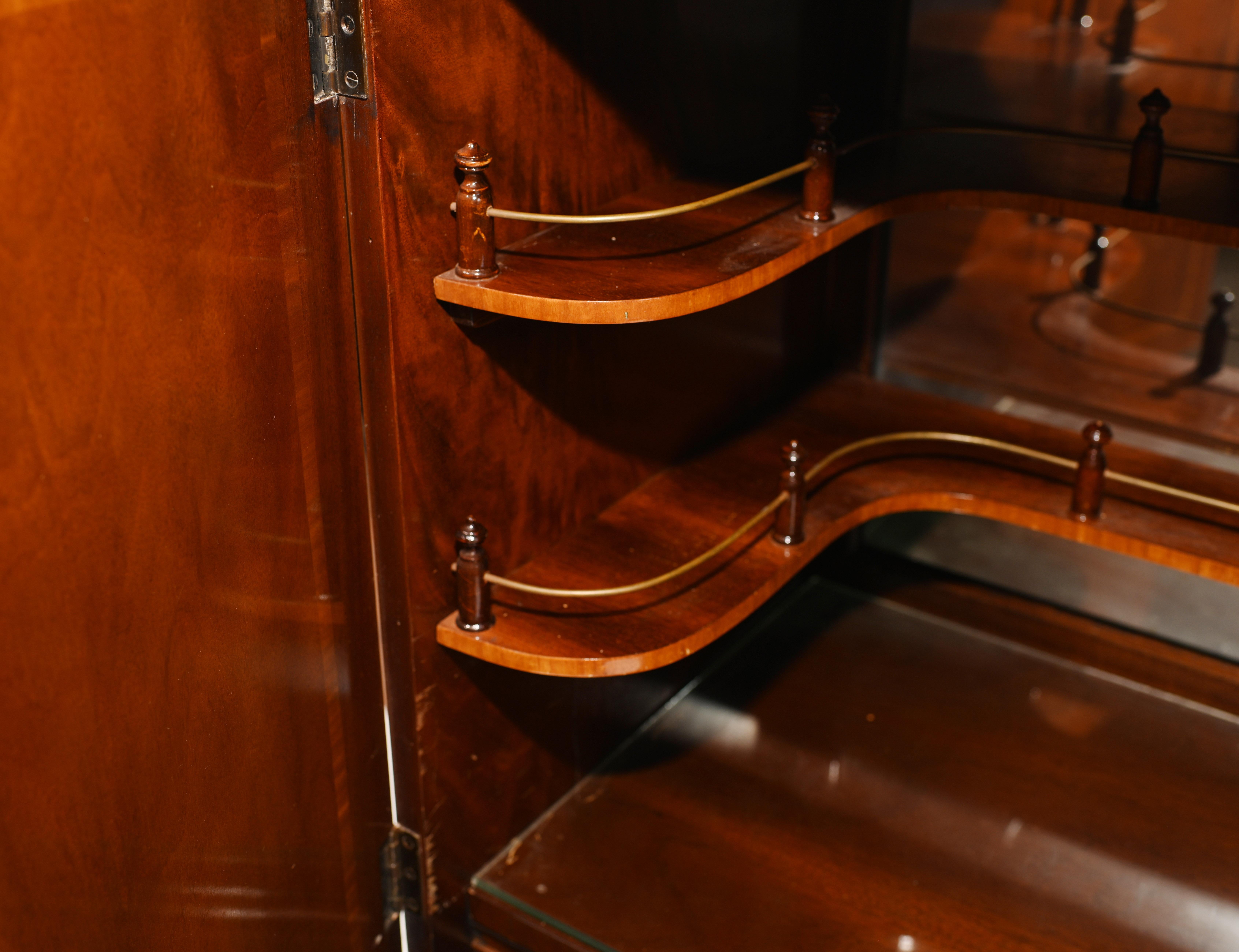 Deco Walnut Cocktail Cabinet Vintage Epstein Furniture 9