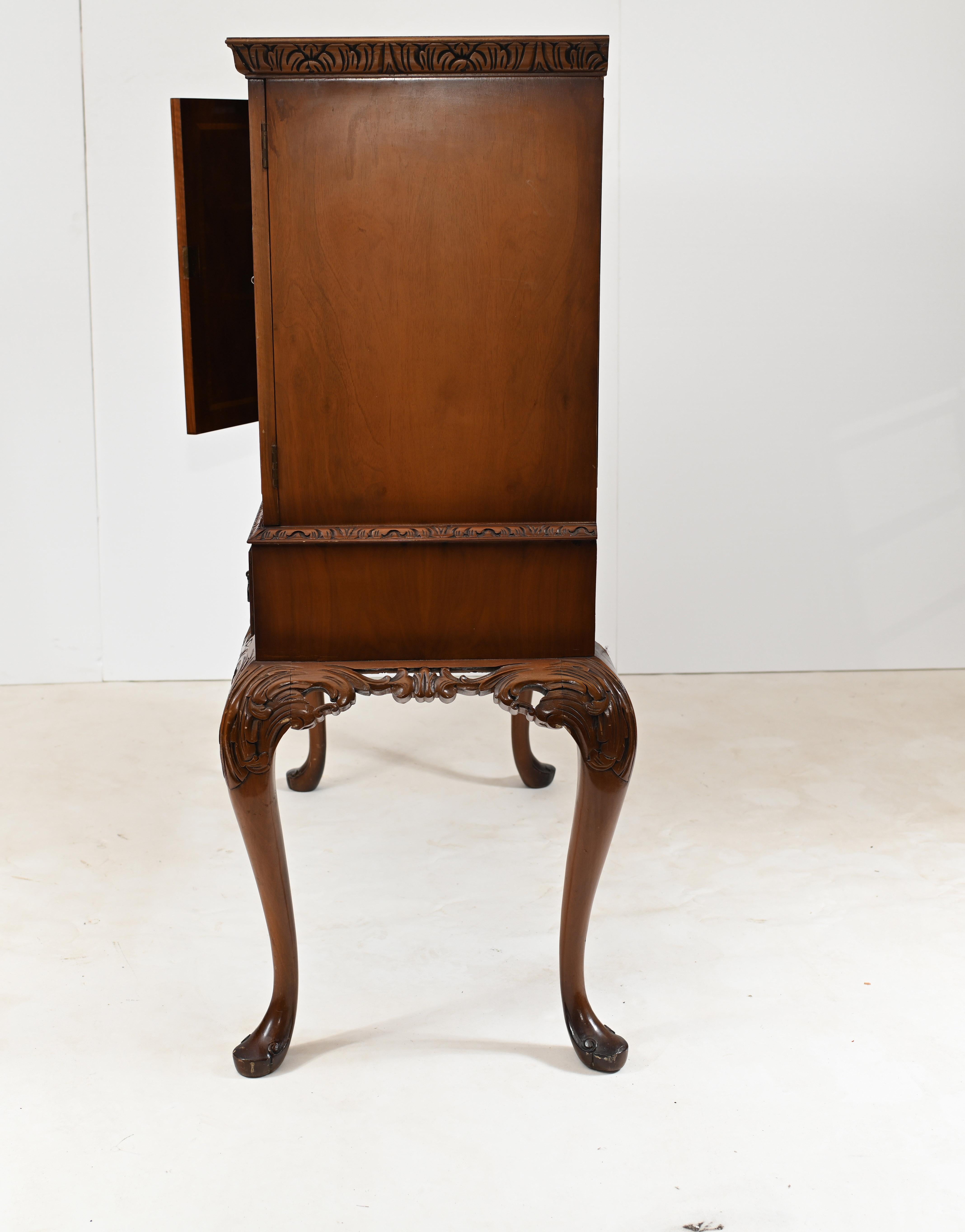Deco Walnut Cocktail Cabinet Vintage Epstein Furniture 15