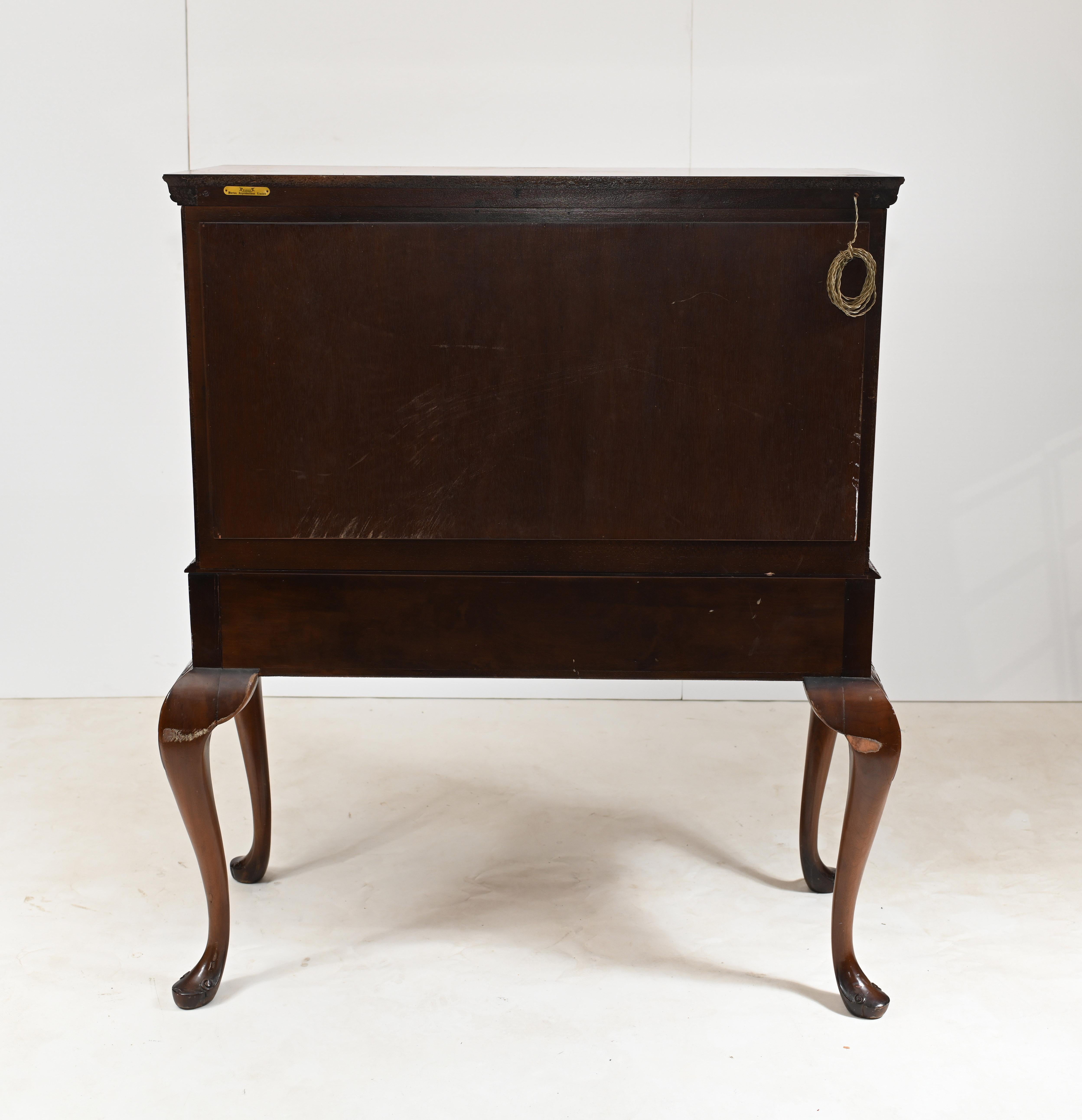 Deco Walnut Cocktail Cabinet Vintage Epstein Furniture 16