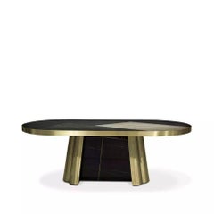 Decodiva Golden & Spider Marble Dining Table