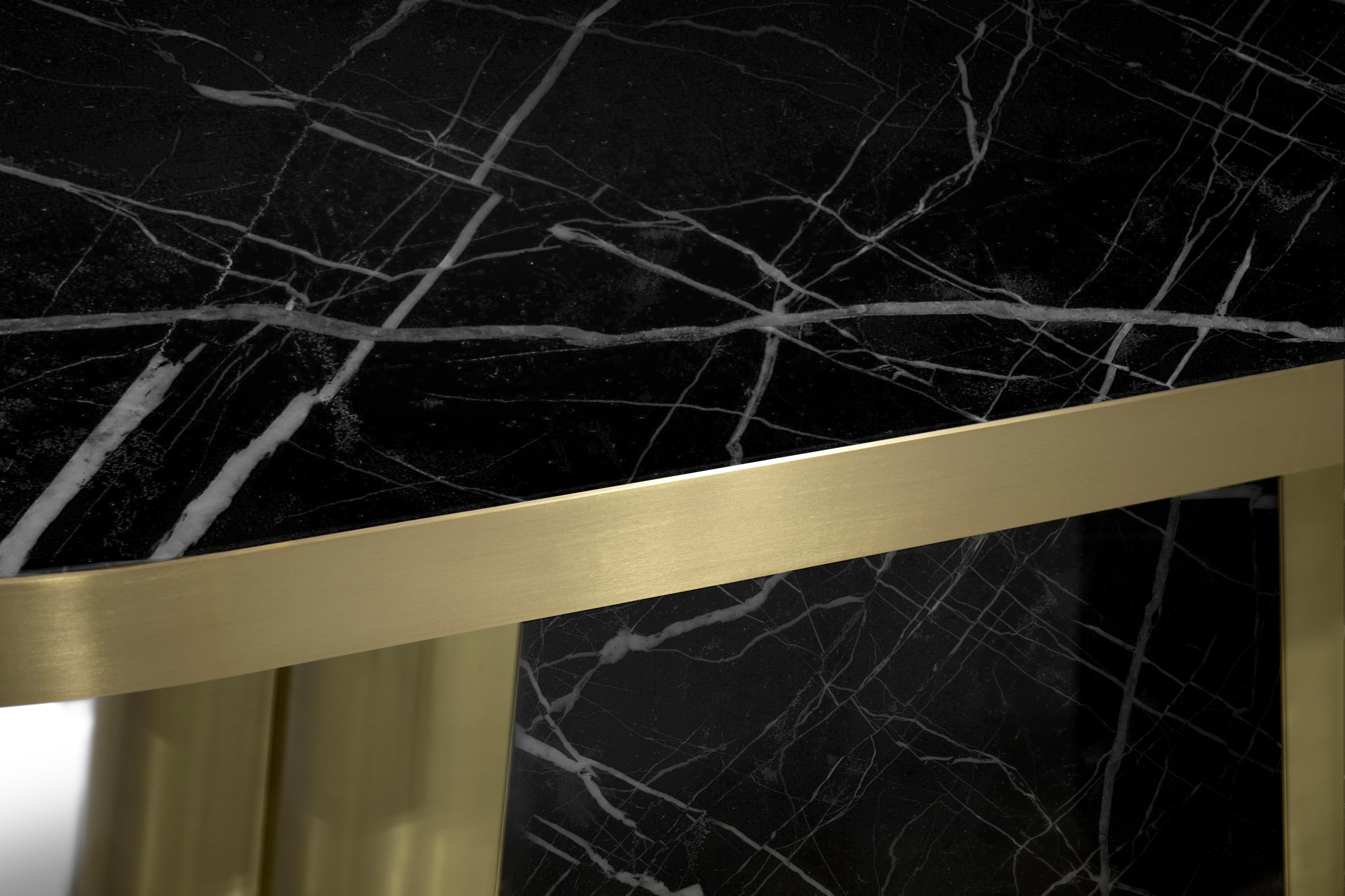 Decodiva Table de salle à manger en marbre Nero Marquina Neuf - En vente à Manassas, VA