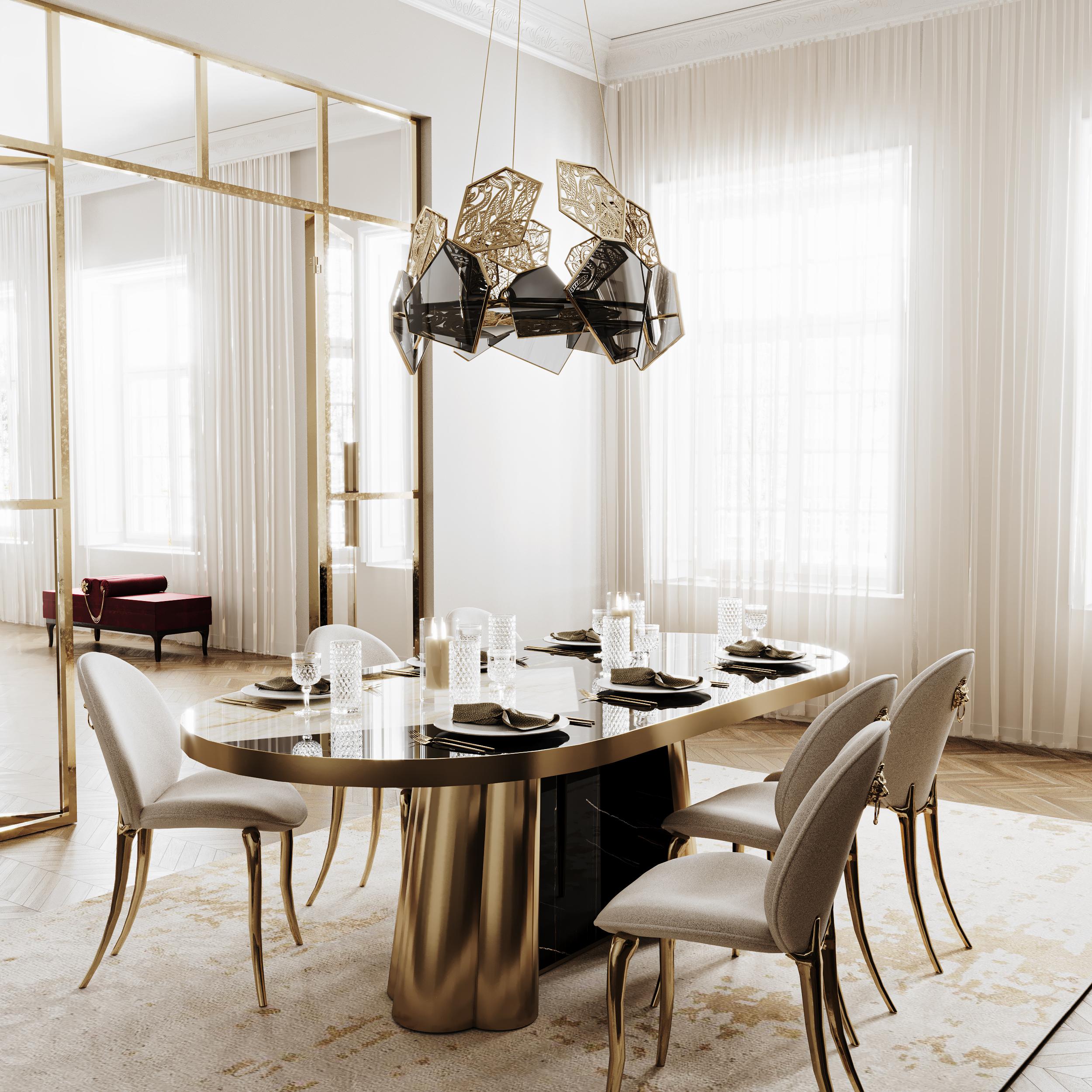 Decodiva Table de salle à manger en marbre Nero Marquina en vente 1