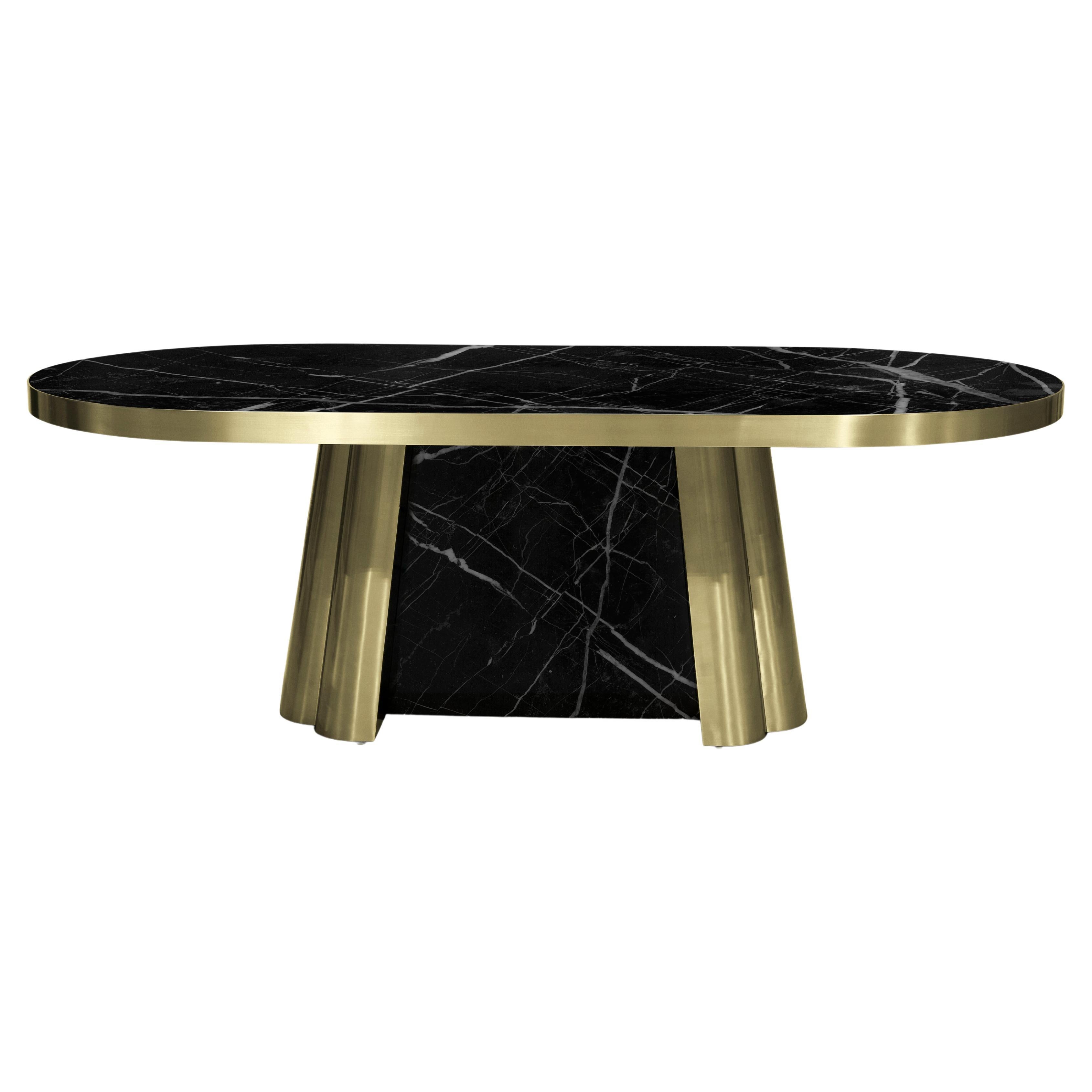 Tavolo da pranzo in marmo Decodiva Nero Marquina