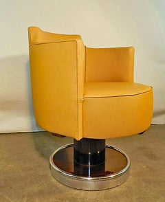 Decoene Freres, fauteuil pivotant Art Deco en noyer Entièrement restauré vers 1930