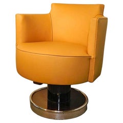 Decoene Freres, fauteuil pivotant Art Deco en noyer Entièrement restauré vers 1930