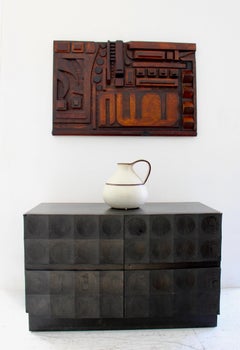 DeCoene Freres Brustalista Aparador Credneza Roble Negro Teñido Bélgica c1970